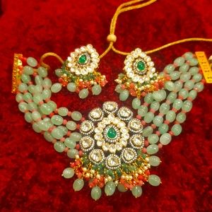 Handmade  Kundan chocker necklace and Earrings
